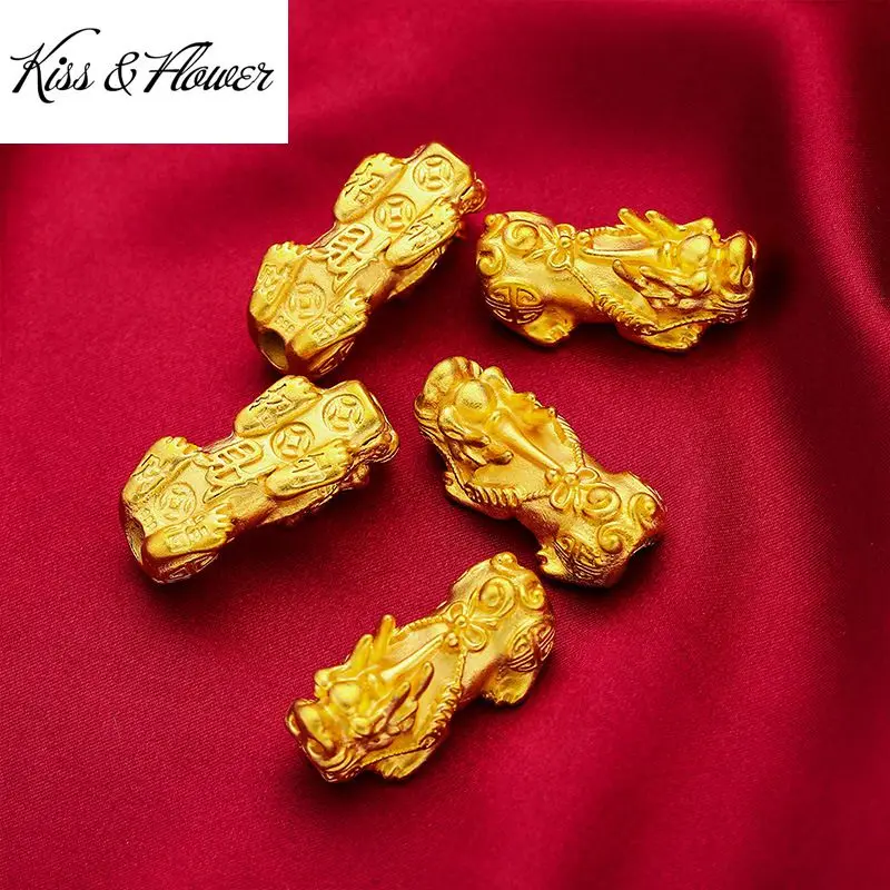 

KISS & FLOWER PD58 2022 изящные ювелирные изделия, оптовая продажа, модный подарок для женщин и мужчин на день рождения и свадьбу, Винтажный Золотой кулон PIXIU 24KT, очаровательный 1 шт.