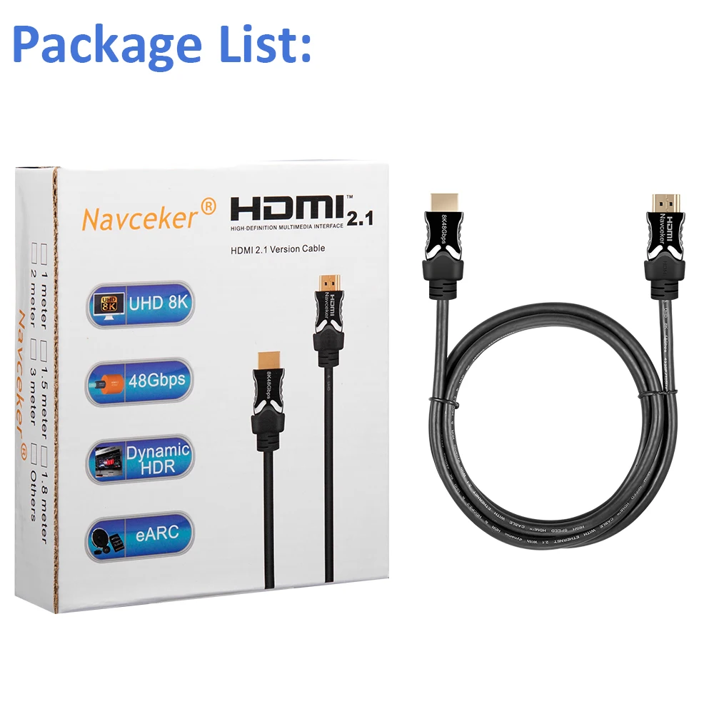 Кабель Navceker HDMI 2 1 8K/60 Гц 4K/120 48 Гбит/с HDCP2.2 кабель для PS4 сплиттер переключатель