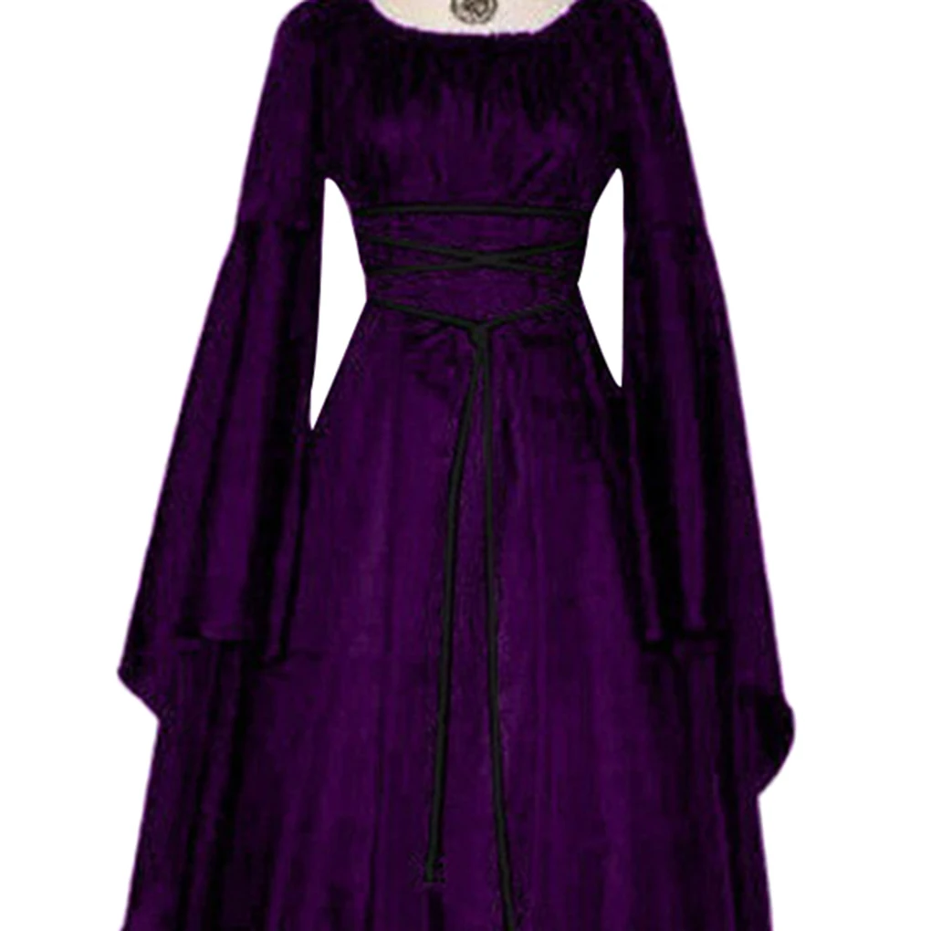 Женские вечерние платья с длинными рукавами и круглым вырезом, макси-пояс, костюм для косплея на Хэллоуин - Цвет: 3