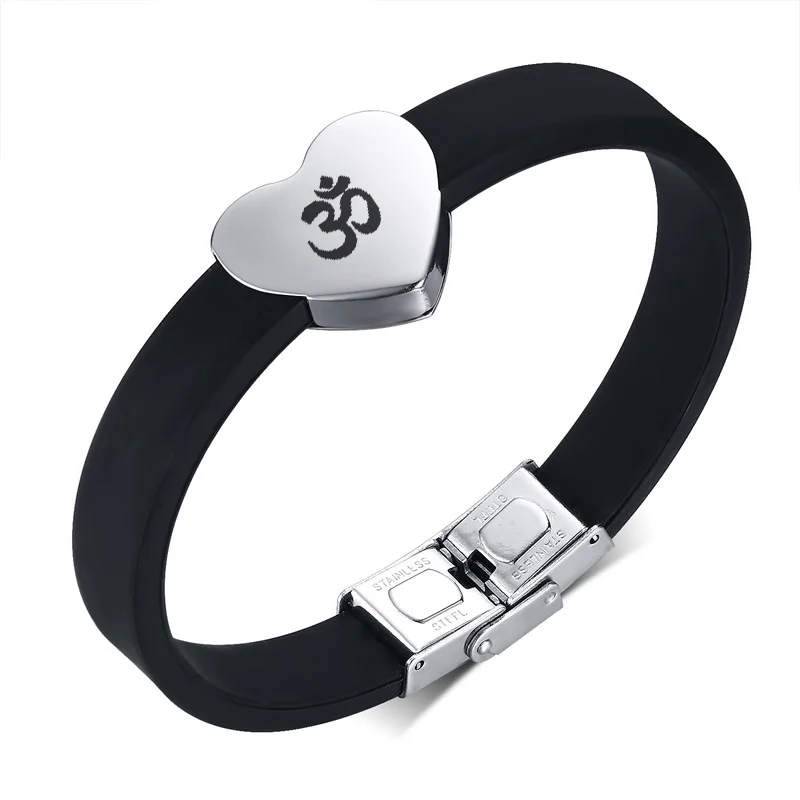 

Vnox Heart Bracelet Bangle for Women Free Engrave Personalized Name Logo