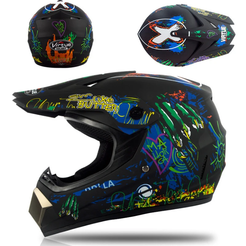 Новый цветной Профессиональный мотоциклетный шлем helmetcross граффити ослепляющий
