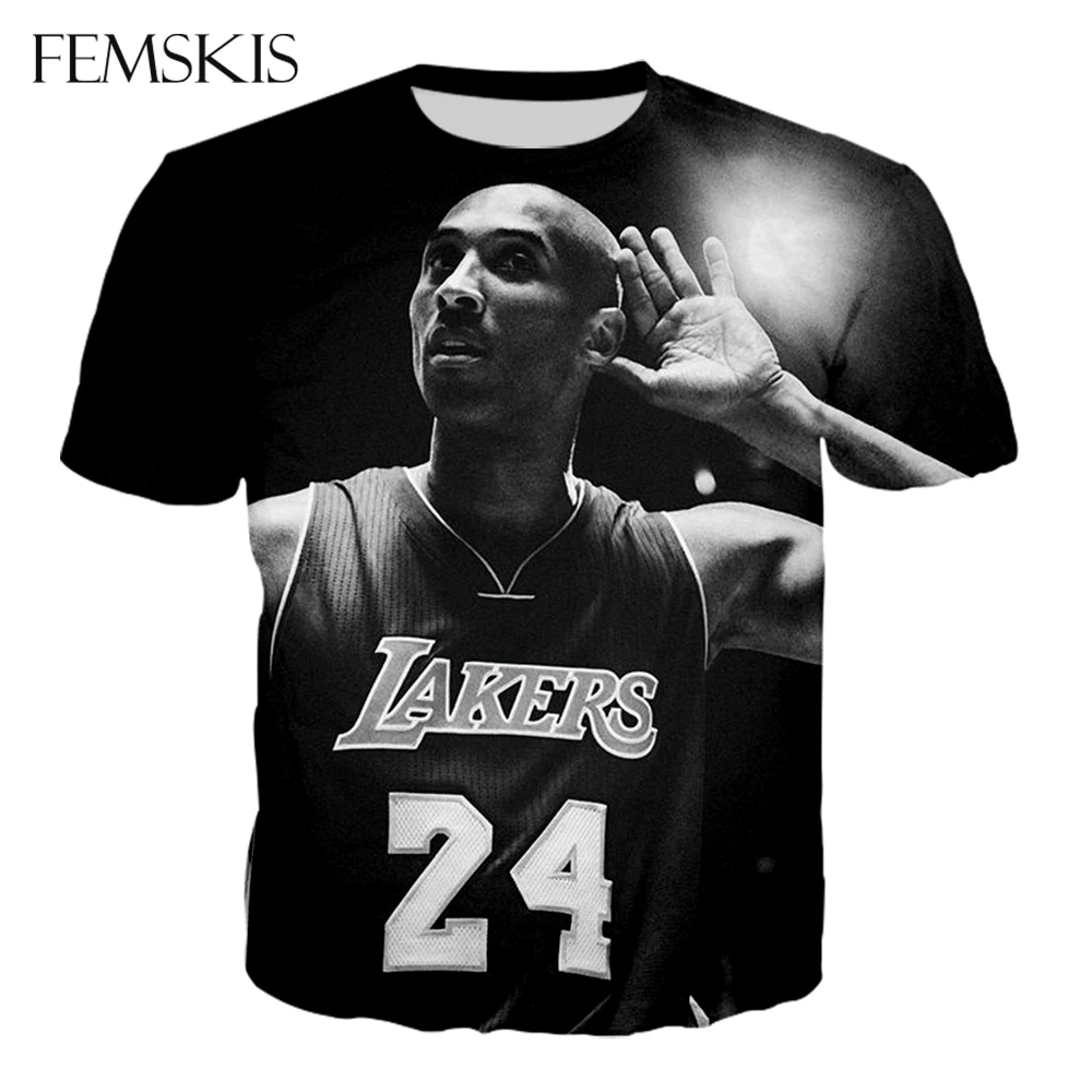 

FEMSKIS Newest Summer Basketball Star Kobe Bryant Men 3D Print Short Sleeve Women T-shirt Unisex Casual T Shirt Tees Tops