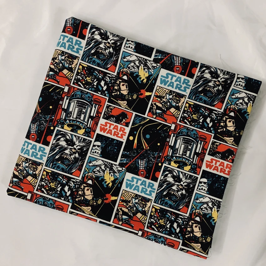 

Star Wars Printed Handmade Patchwork Cotton Canvas Fabric Sewing Bag Pillow Diy Tablecloth Curtain Sofa 91cm*145cm