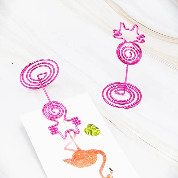 Manufacturers Currently Available Promotional New Products Cartoon Cat Business Card Holder Metal Photo Folder Creative Desktop