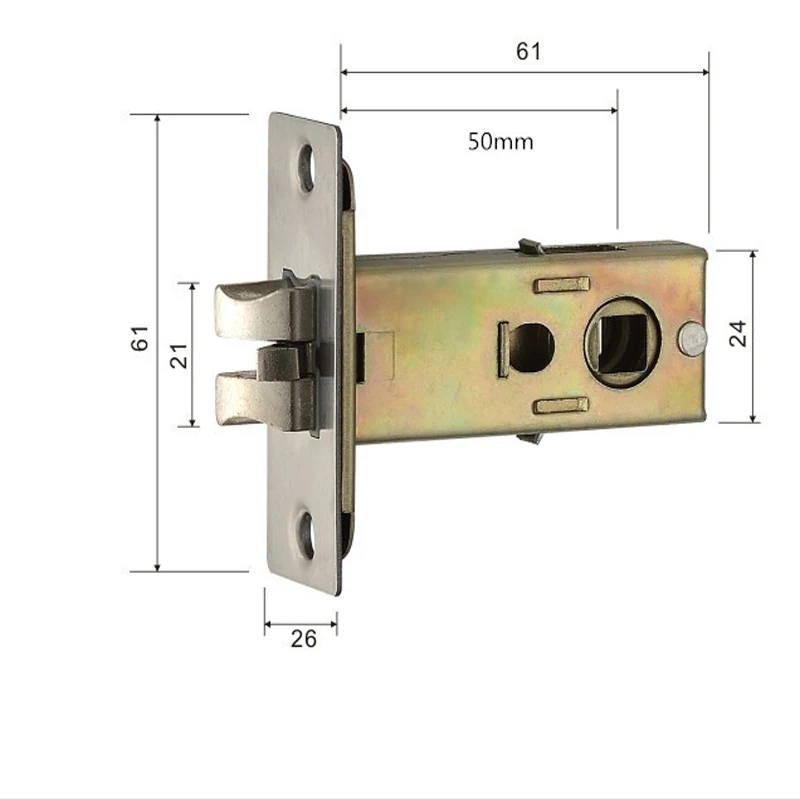 High Security Door Lock Cylinder Body Home Single Tongue Mute Anti-Theft Lock Cylinder House Wooden Door Heavy Spring