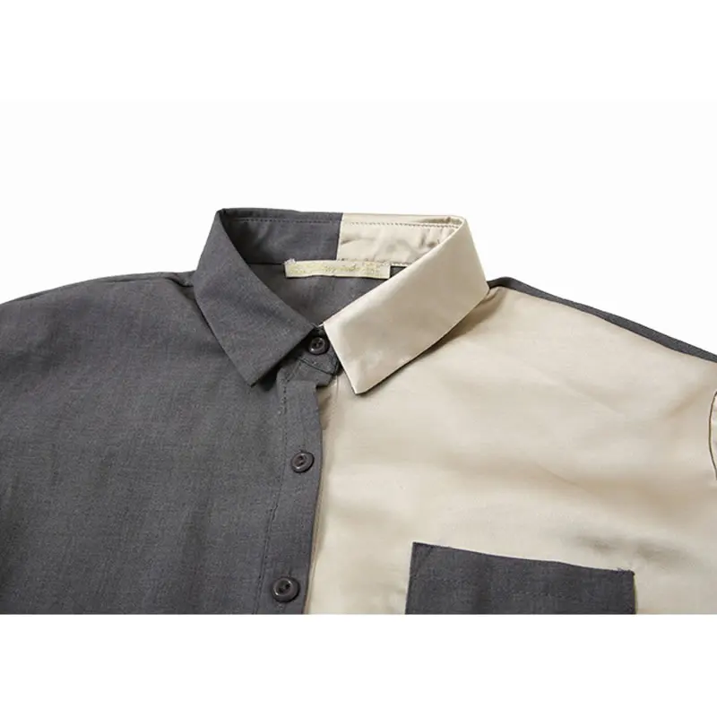 [EAM] Women Striped Split Joint Hit Color Blouse