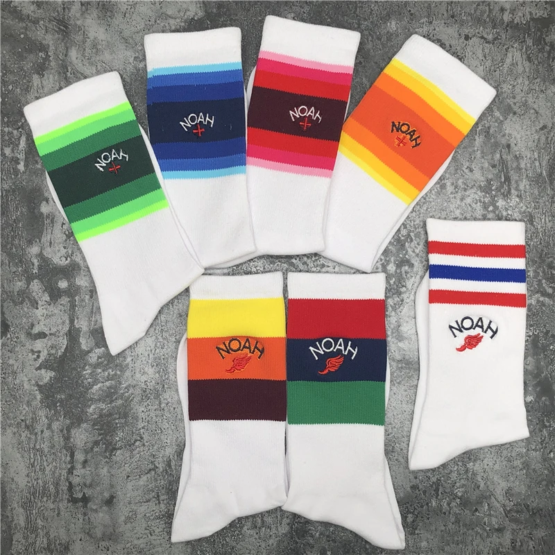

High quality NOAH socks embroidery rainbow Color gradient wings pure cotton NOAH socks men women