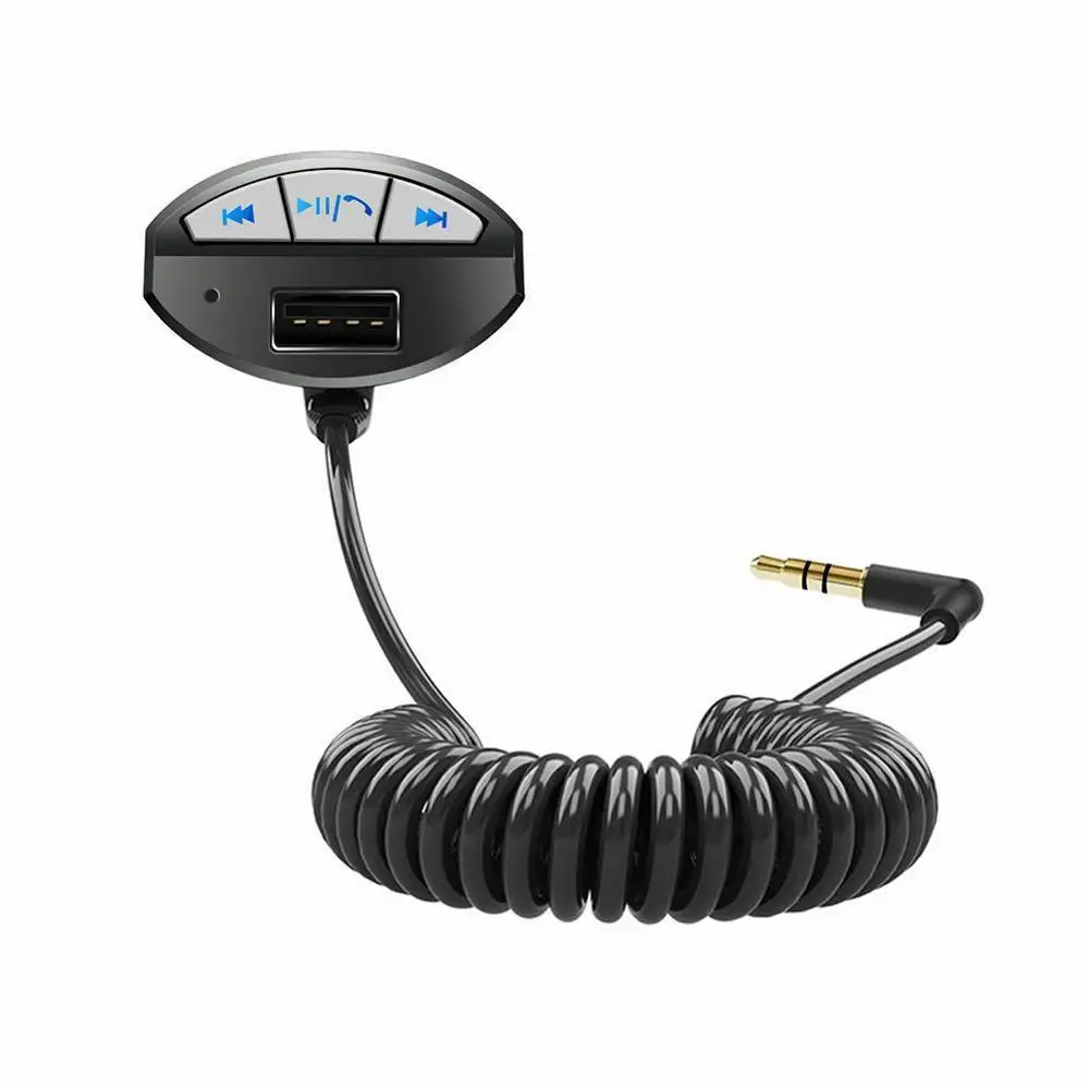 Черный Автомобильный Bluetooth аудио приемник Jabor громкой связи A2DP 3,5 мм AUX стерео музыкальный приемник адаптер 5 В/2.1A USB зарядное устройство - Название цвета: Черный