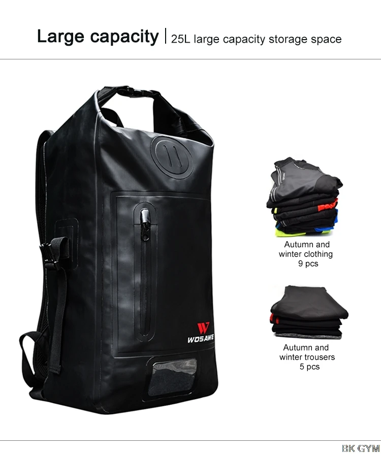 WOSAWE сумка для речной поход 24L водонепроницаемая сумка рюкзак для мотоцикла дорожная сумка для инструментов, багаж, походная сумка для плавания