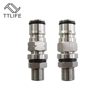 

TTLIFE 1Pairs19/32-18 Ball Lock Post with 1/4 Inch NPT Thread Bulkhead Assembly New Ball Lock Post with Beer Barrel Joint