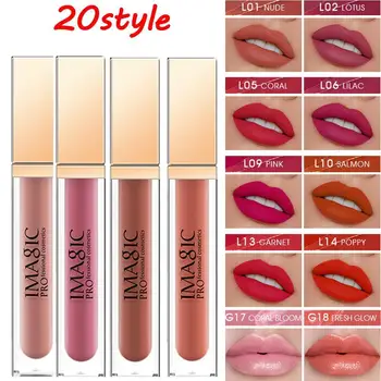 

Imagic 20 Colors Matte Lipgloss Velvety Lip Gloss Lipstick Full Makeup Waterproof Cosmetic Matte Lip Sexy Lip Liquid Tint B7Y6