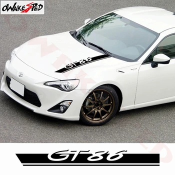 

Sport Styling For-Toyota 86 GT Hood Bonnet Stripes Decor Sticker Car Engine Cover Decor Decal Auto Body Vinyl Decals