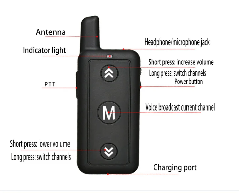 2pcs Wurui mini professional walkie talkies children's walkie-talkie portable two way radio for hotel hospital beauty industry