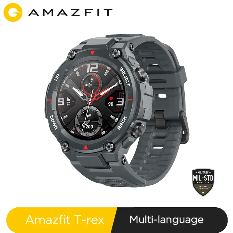 Новинка 2020 CES Amazfit T rex Смарт часы Contrl Music 5ATM GPS/GLONASS 20 дней battry life фитнес