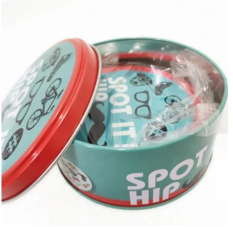 Хэллоуин Dobbles Spot Cards It Hip 17 английская версия на дороге настольная игра высокое качество оригинальное издание животные металлическая жестяная коробка - Цвет: Светло-желтый