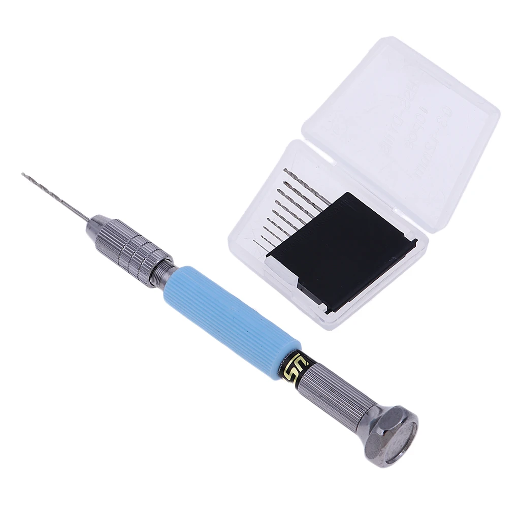 Model Special Hand Drill Set With 10 Twist Drill Bits Pin Vise Rotary Tool