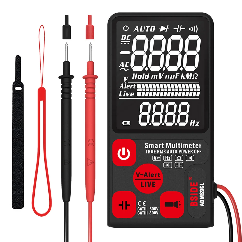 

ADMS9CL Intelligent Digital Multimeter ACDC Voltage Resistance Frequency Capacitance Meter Diode On-off Automatic Identification