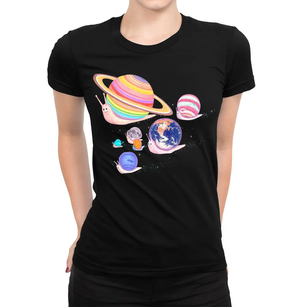 Space Snails Planets Funny T-Shirt fashion Plus Size Tops Tee Shirt | Мужская одежда