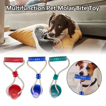 

Pet Dog Rubber Chew Toy Durable Teeth Cleaning Training Molar Toy For Small Medium Dog Puppy Playing Interactive Toy With Sucker