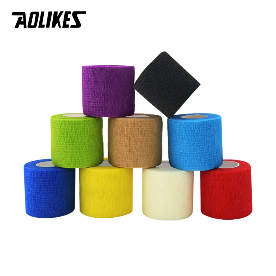 AOLIKES 5CM*450CM Waterproof Medical Therapy Self Adhesive Bandage Muscle Tape Finger Joints Wrap First Aid Kit Pet Elastic Band