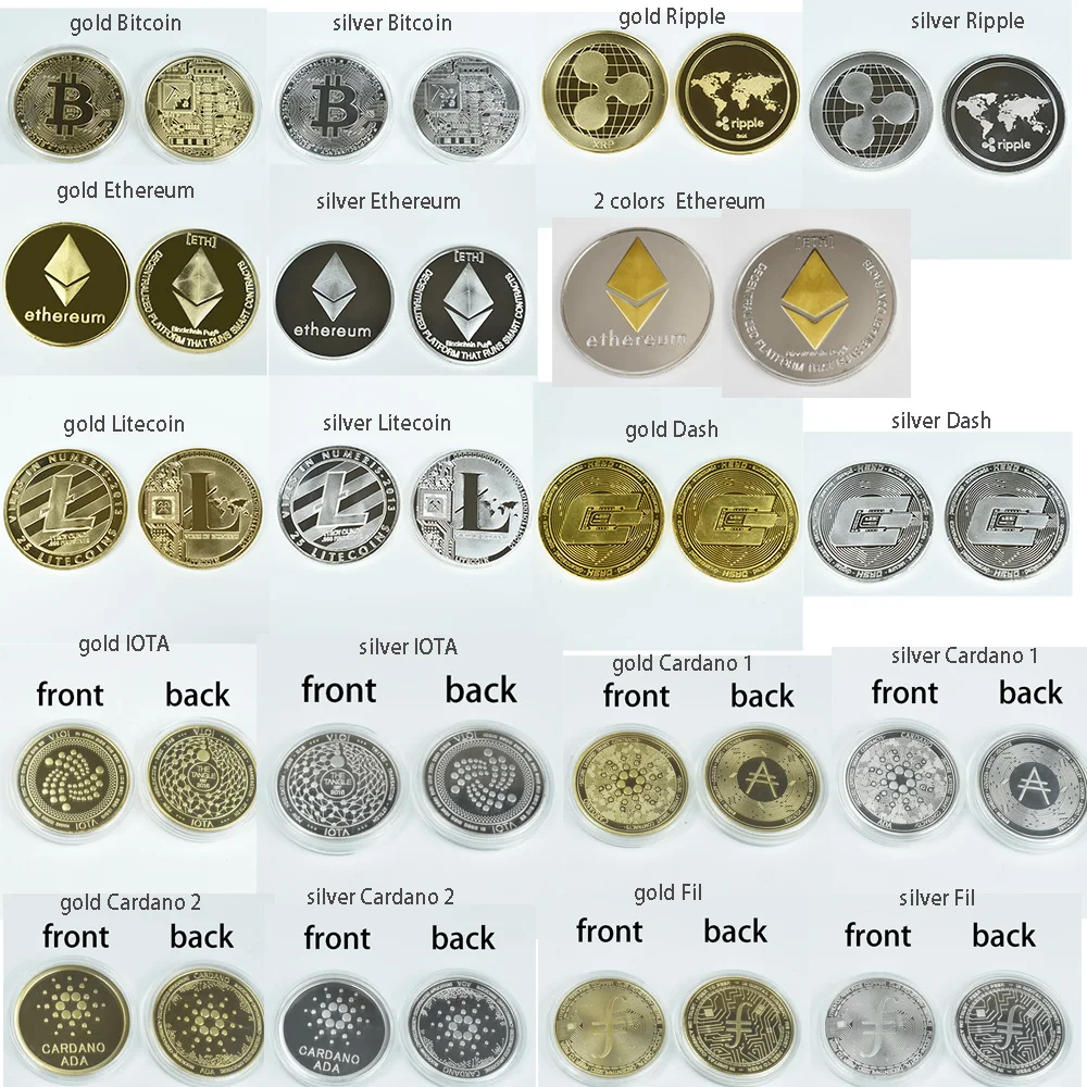 Diskon Besar Besaran Berlapis Emas Bitcoin Coin Bit Coin Cuman Eth Dash Doge Xrp Fil Iota Shiba Cardano Coin Logam Mata Uang Kripto Non Koin Mata Uang Aliexpress