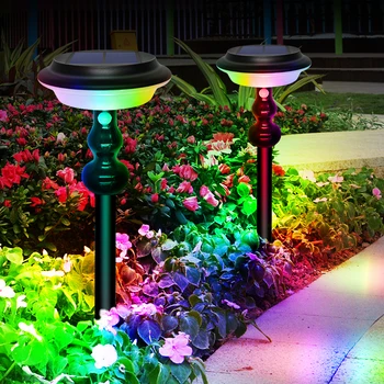 

Newest 64 led Solar Light Colar Changing Warm White Solar Lamp With 4 Modes Inground Lighting For Wall Yard Garden Decoration
