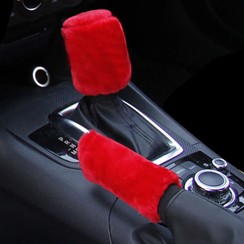 Внутренняя отделка автомобиля комплект ручной тормоз рукав крышка шестерни новый стиль плюшевые шестерни крышка автомобильные