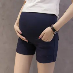 Дышащие тонкие льняные шорты для беременных, для талии, живота, эластичная короткая одежда для беременных женщин, летняя повседневная