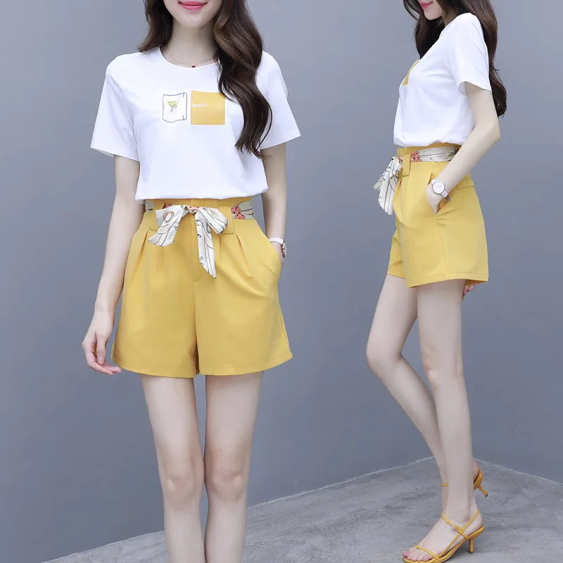 

2019 Summer Wear New Style Korean-style Pendant Sense Wide-Leg Online Celebrity by Age Matcha Green Casual Gentle Wind Short-hei
