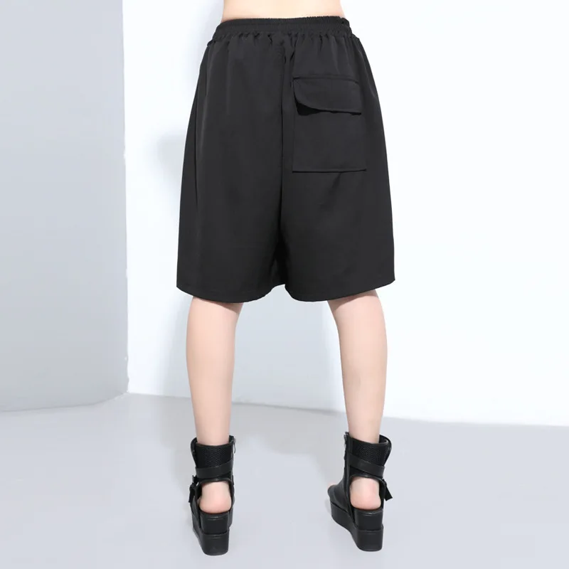 Ladies Wide Leg Shorts Pant Skirt Summer New Style Personality Splicing False Two Design Fashion Trend Large Size Casual Pants