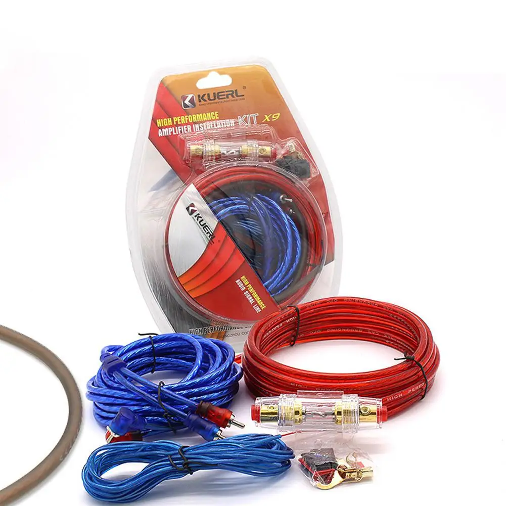 

Car Audio Speakers Wiring Kits Cable Amplifier Subwoofer Speaker Installation Wires Kit 10GA Power Cable 60 AMP Fuse Holder