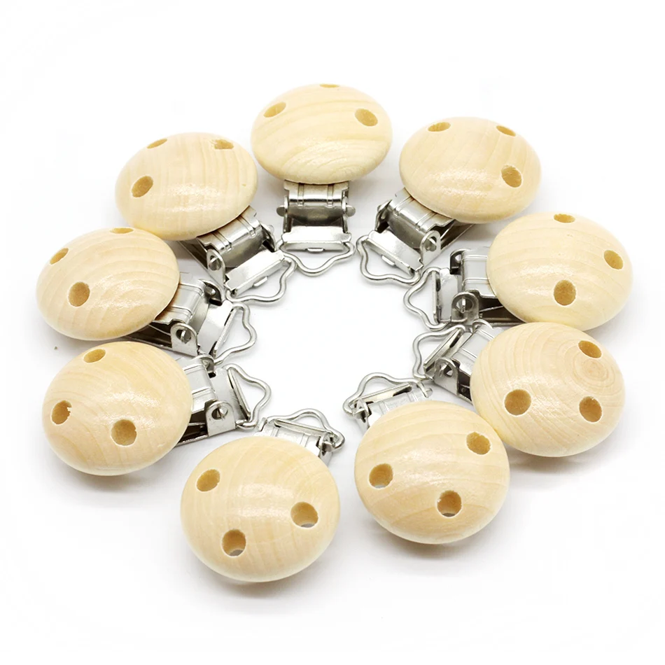 

Wooden Teether Dummy Clip 20pcs (2.9*4.6 cm) Baby Nursing Accessories DIY Pacifier Holder Can Chew Clips Baby Teether