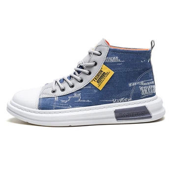

Canvas shoes men's high-top fashion with fall style men's casual shoes breathable high single shoes