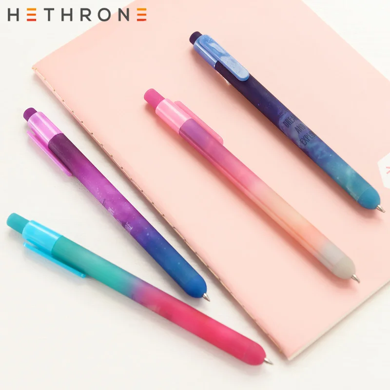 Hethrone 4 шт. фиолетовая гелевая ручка для письма звездное небо каллиграфия