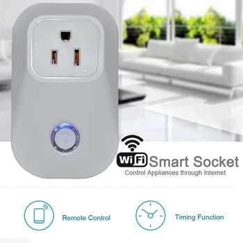 

Wireless Control Wifi Smart Plug Works With Alexa Socket Timing UK Plug Fo