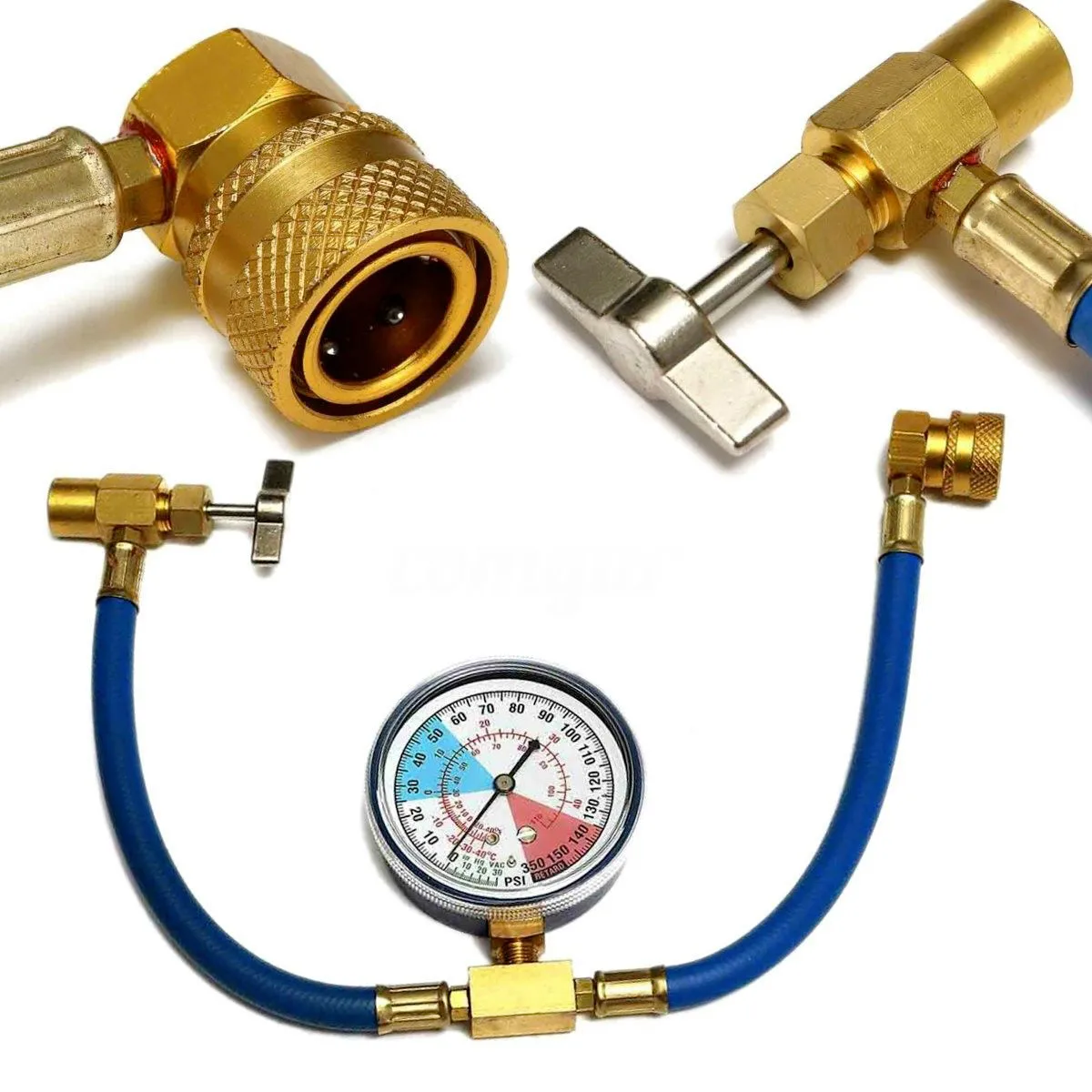 Manifold Gauge Set Car Air Conditioning AC R134A Refrigerant Hose Pressure Gauge Kits 600~300 PSI for Cars Recharge Hose Accessories manifold gauge set