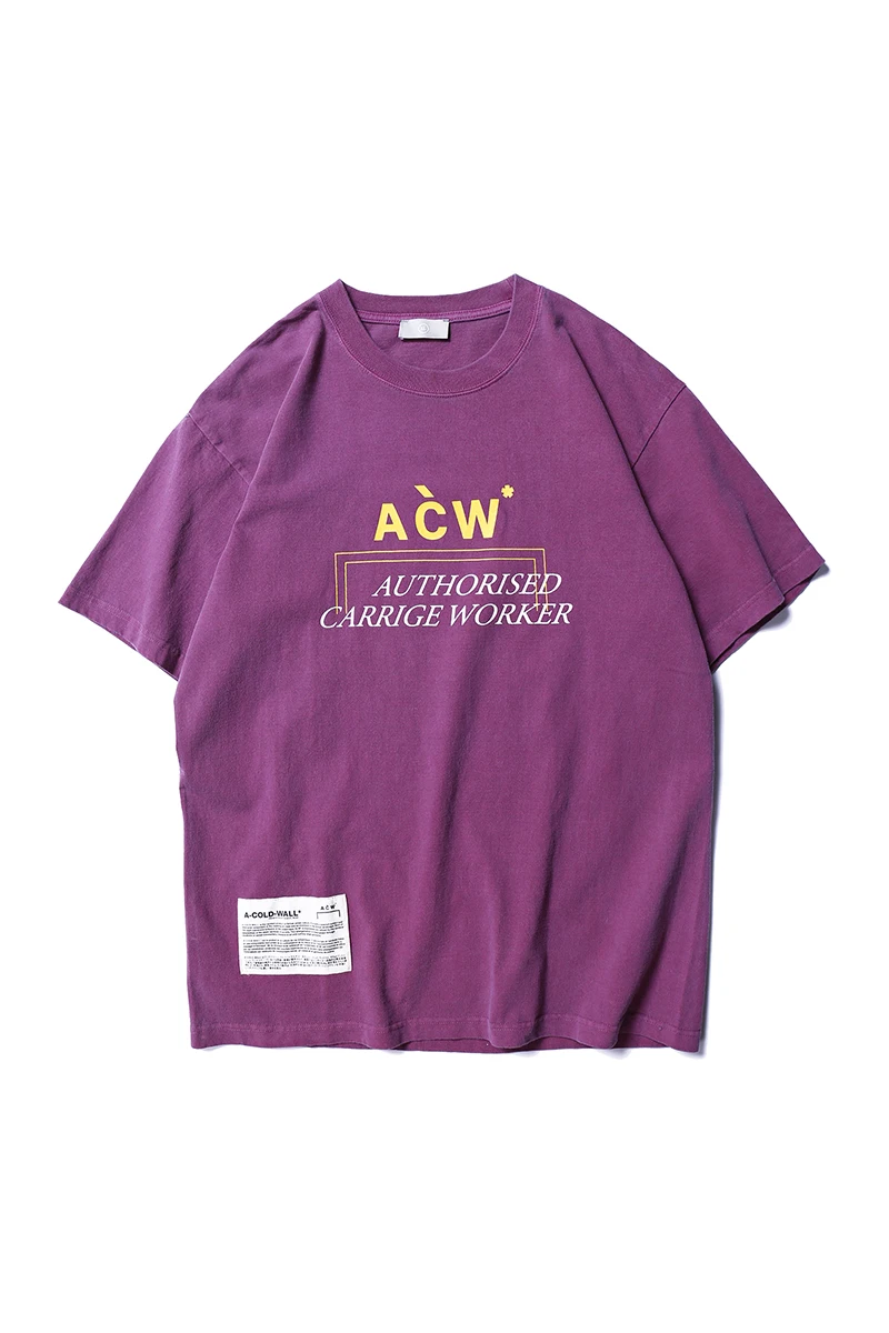 A-COLD-WALL, старая стерео Футболка с нашивками ACW для мужчин и женщин, высокая уличная хип-хоп модная футболка A-Cold-Wall С буквенным принтом, хлопковая футболка - Цвет: 5