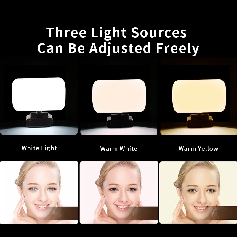 Portable LED Video Light Cube with Clip for Video Conferencing and Live Streaming
