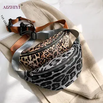 

Travel Purse Phone Pouch Pocket Female Phone Purse PU Money Chest Bag Animal Printed Waist Zipper Messenger Pack