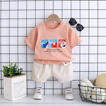 

Summer Baby Boys Girls Casual Clothes Kids Cartoon T-Shirt Pants 2Pcs/Sets Infant Cotton Clothing Set Children Fashion Tracksuit