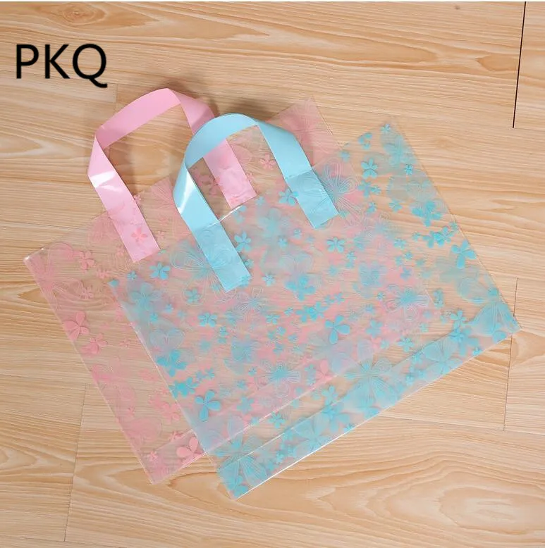 

50pcs Clear Large Plastic Package Bags For Cosmetic Favor Party Bags Flower Printed Make up Gift Bags Packaging