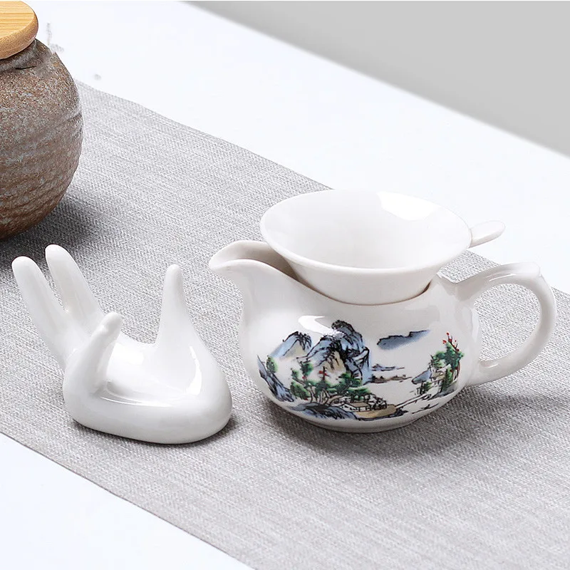 Горячая керамический чайный набор кунг-фу чайный набор утечки для путешествий пуэр чайный набор для кемпинга китайский чайный набор чайная церемония WSHYUFEI - Цвет: As shown