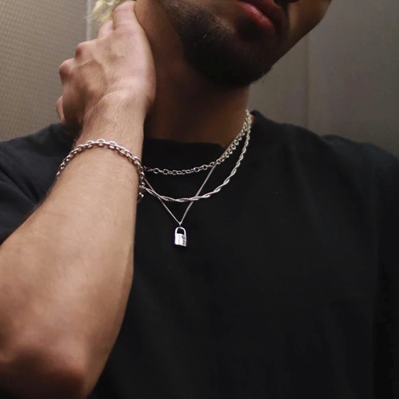 Mens padlock necklace Clearance