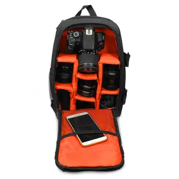 

Upgrade Waterproof multi-functional Digital DSLR Camera Video Bag with Rain Cover SLR Camera Bag PE Padded for Photographer(Oran