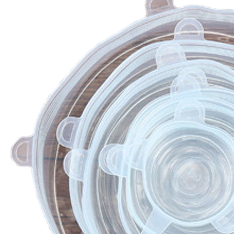 CSS 12 шт Силиконовые эластичные крышки для свежих продуктов обертывания чаша чашка горшок крышка Уплотнение многоразовые, синий и белый