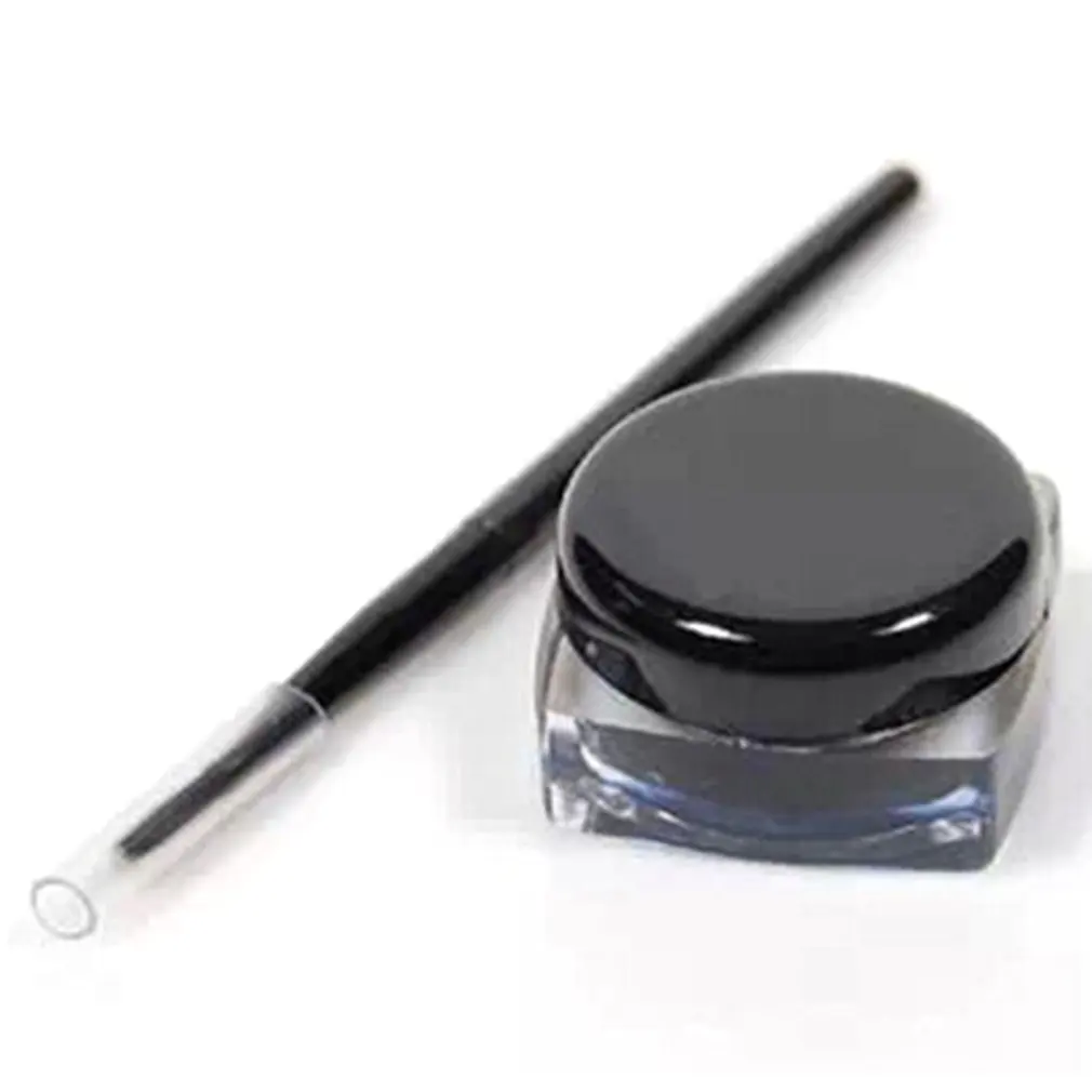 Черный водостойкий крем-подводка для глаз Make Up beauty Comestics стойкая гелевая подводка для глаз инструменты для макияжа теней с кистью