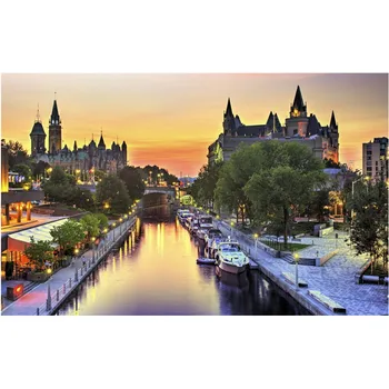 

5D DIY Diamond Painting Canada Parliament Buildings Night scene scenery Cross Stitch Needlework Home decorations