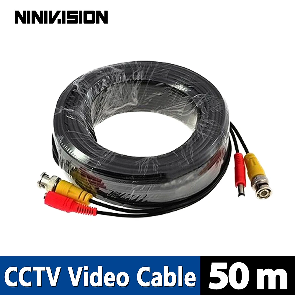 Домашний видеокабель NINIVISION 50 м футов коаксиальный кабель для видеонаблюдения BNC