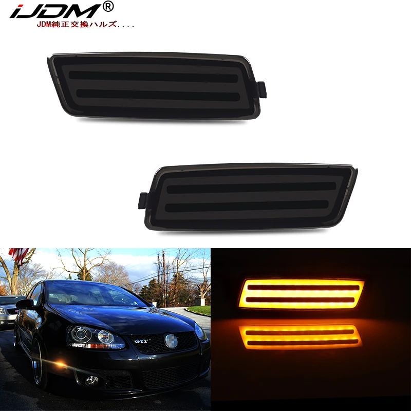 IJDM Янтарный светодиодный боковой маркер-светильник для Volkswagen 2006-2009 MK5 Golf/GTI Rabbit