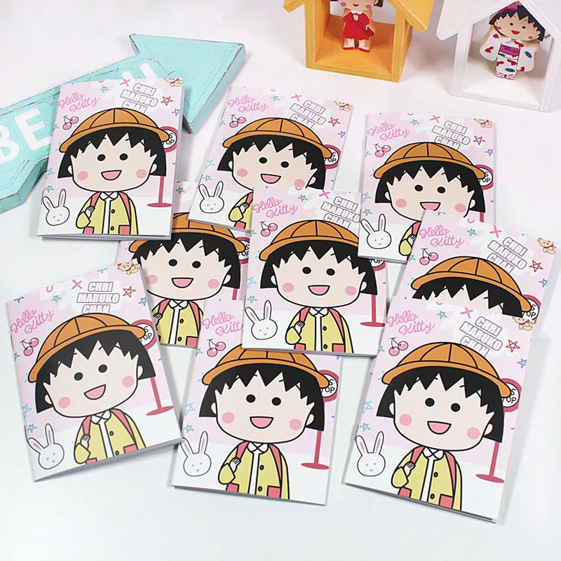 

1 Pcs Cute Kawaii Sakura Maruko Journal Diary Notebook with Blank Paper Vintage Retro Notepad Book for Kids Korean Stationery